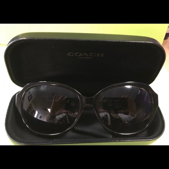 Coach Polarized Tortoise Shell Sunglasses - Picture 2 of 5